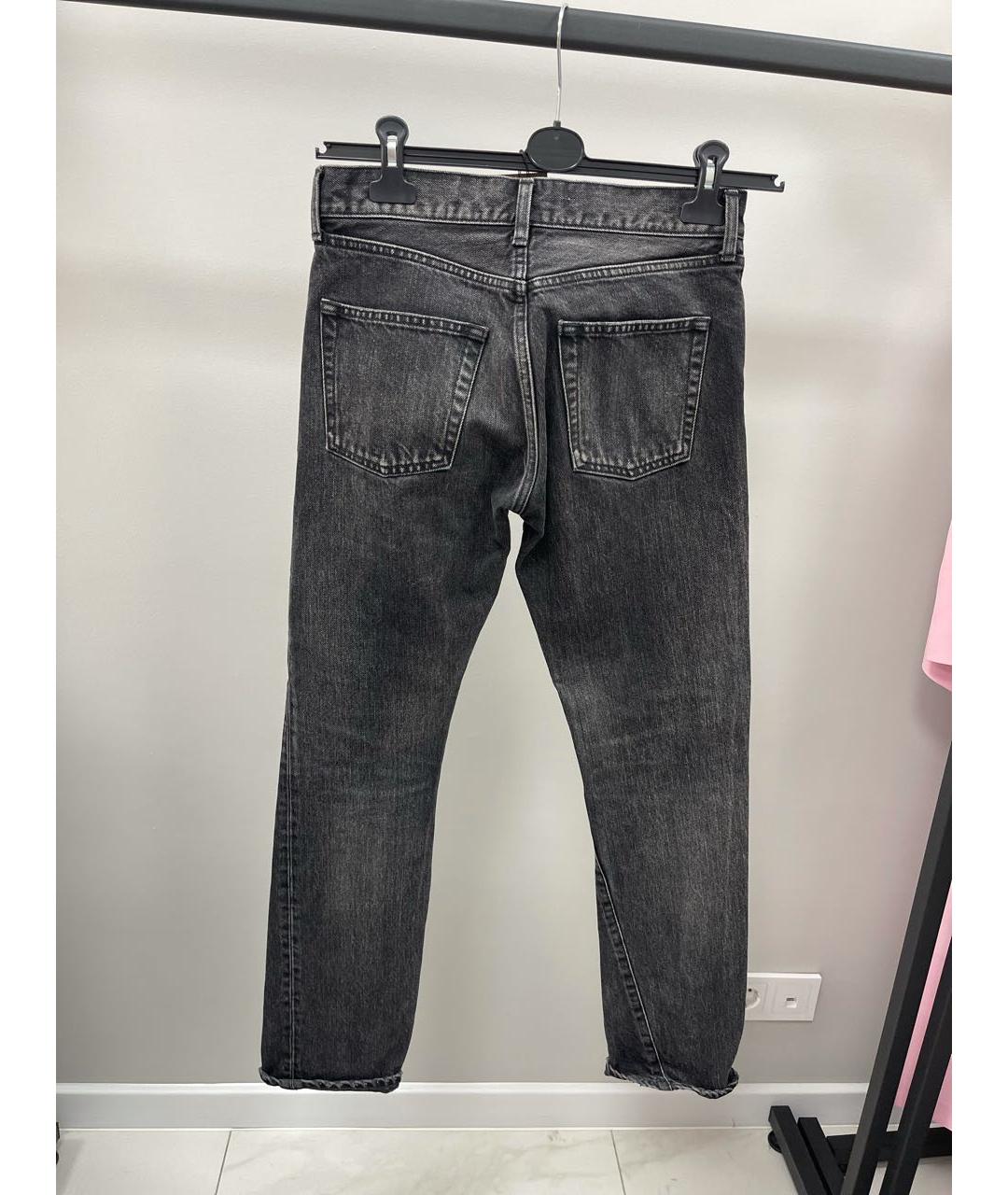 BALENCIAGA Антрацитовые хлопковые прямые джинсы, фото 2