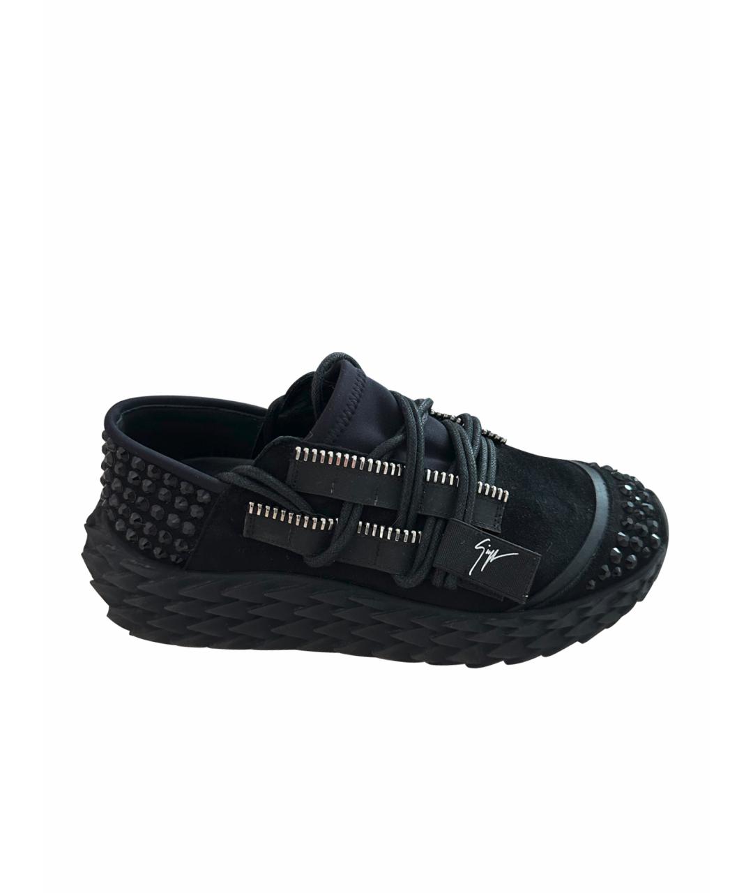 GIUSEPPE ZANOTTI DESIGN Черные замшевые кроссовки, фото 1