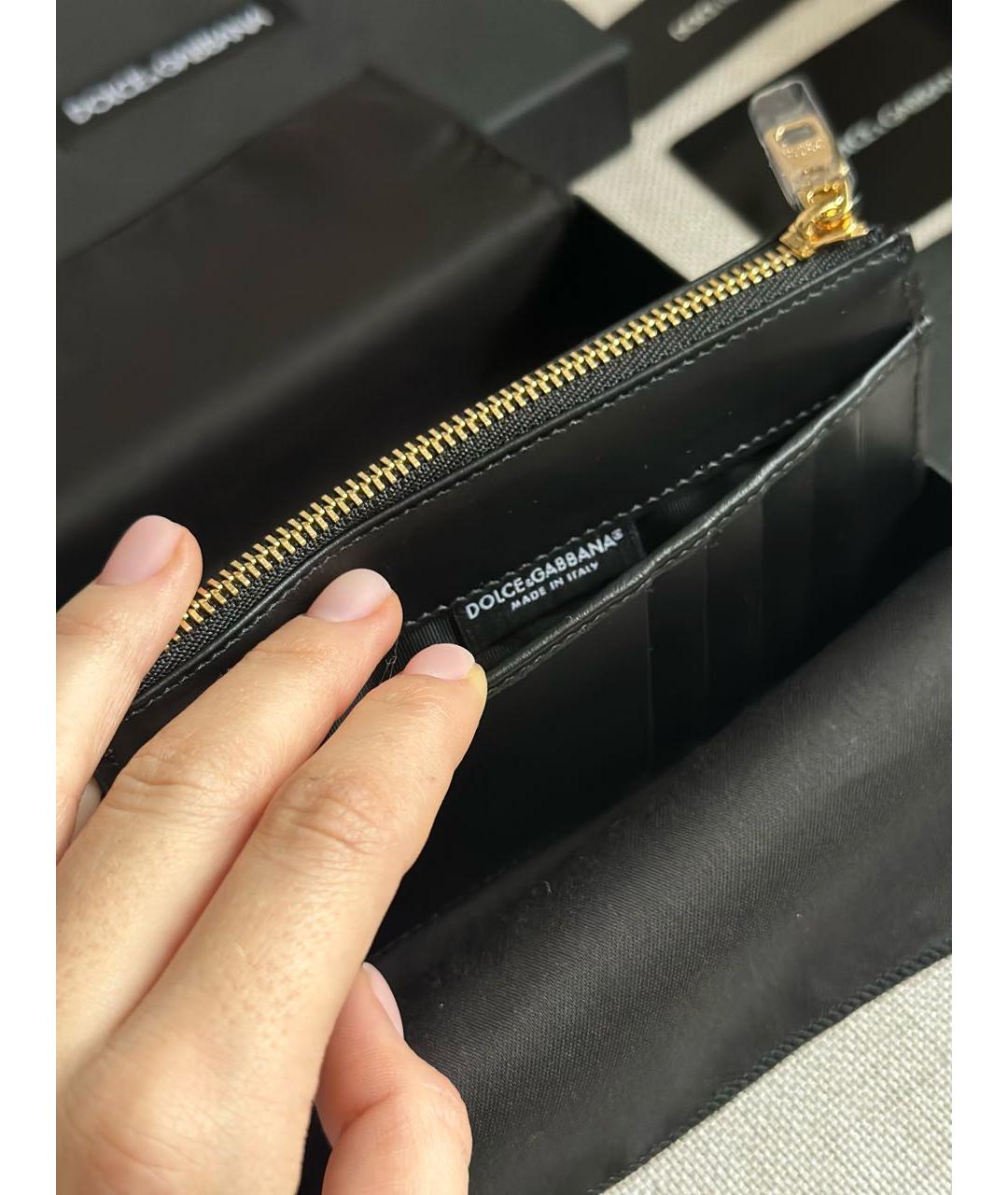 DOLCE&GABBANA Черный кожаный кардхолдер, фото 4