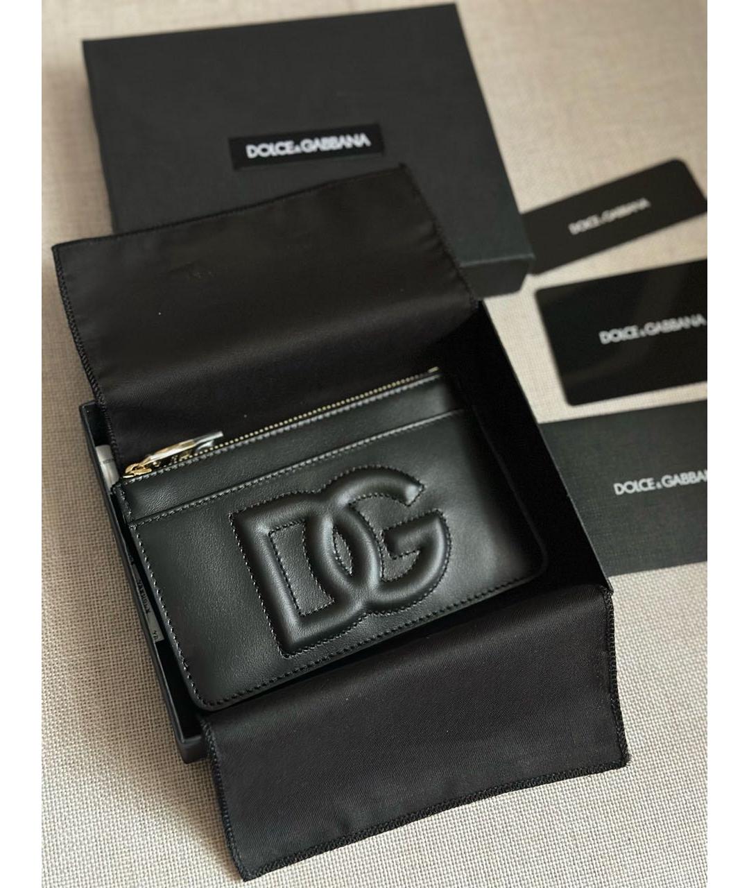 DOLCE&GABBANA Черный кожаный кардхолдер, фото 2