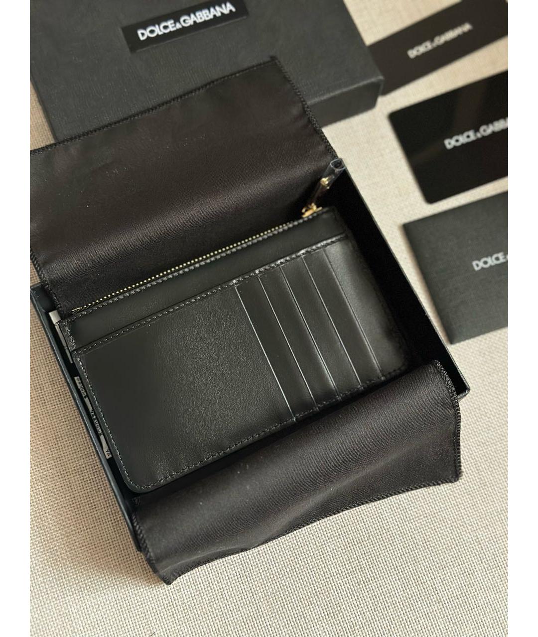 DOLCE&GABBANA Черный кожаный кардхолдер, фото 3