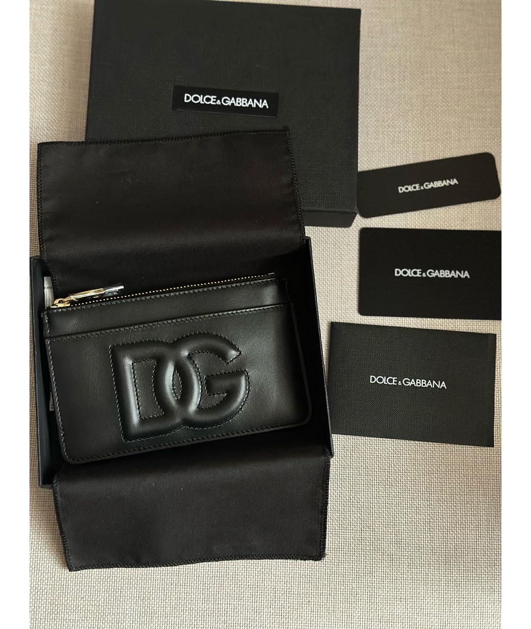 DOLCE&GABBANA Черный кожаный кардхолдер, фото 6