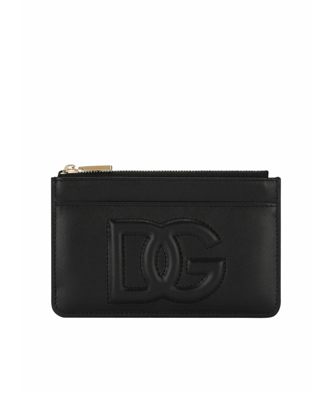 DOLCE&GABBANA Черный кожаный кардхолдер, фото 1