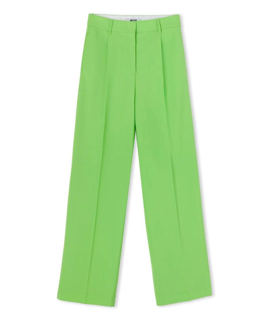 MSGM Зеленые прямые брюки, фото 1