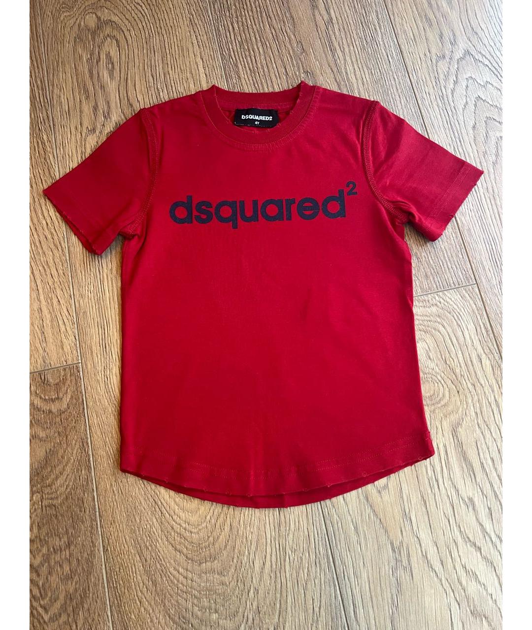 DSQUARED2 KIDS Красная хлопковая детская футболка, фото 4