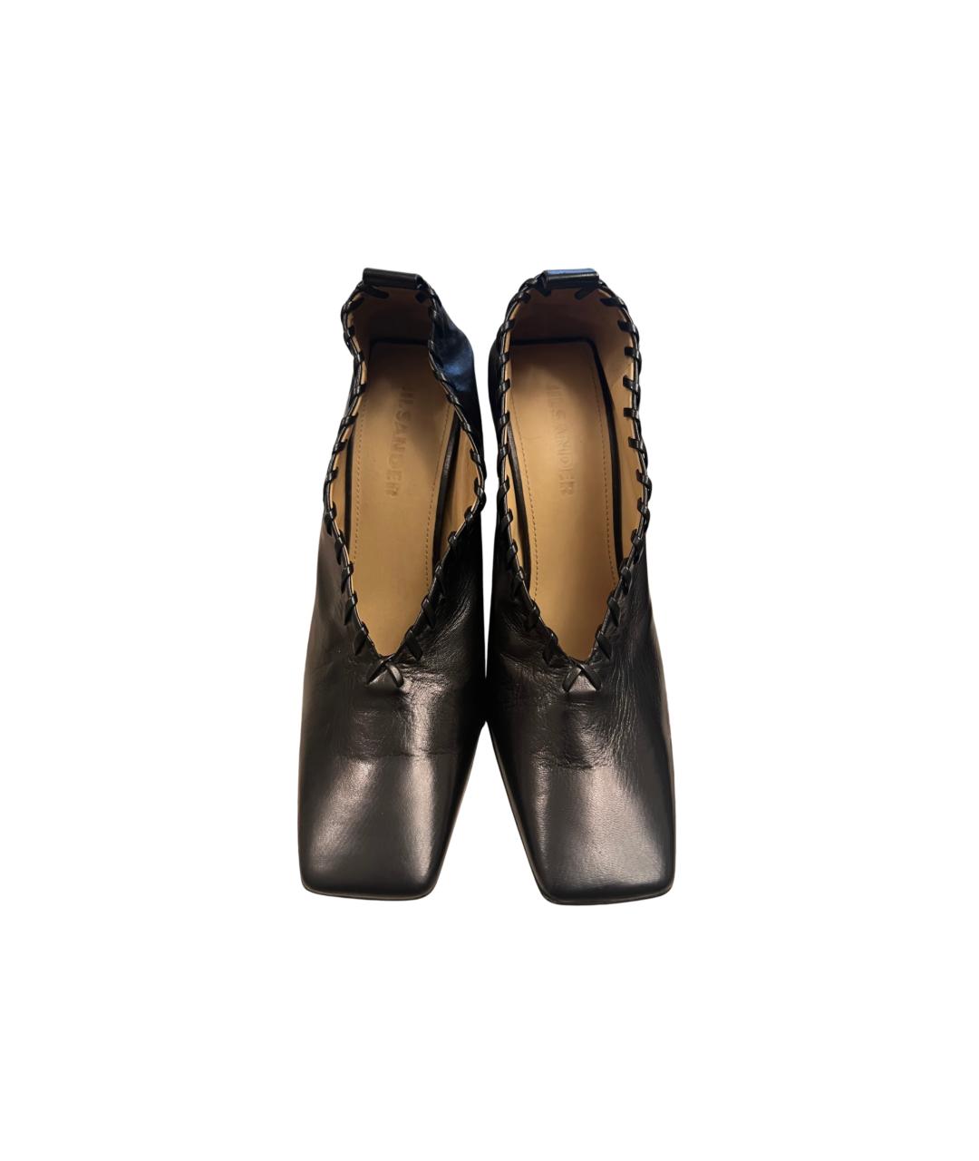 JIL SANDER Черные кожаные туфли, фото 2