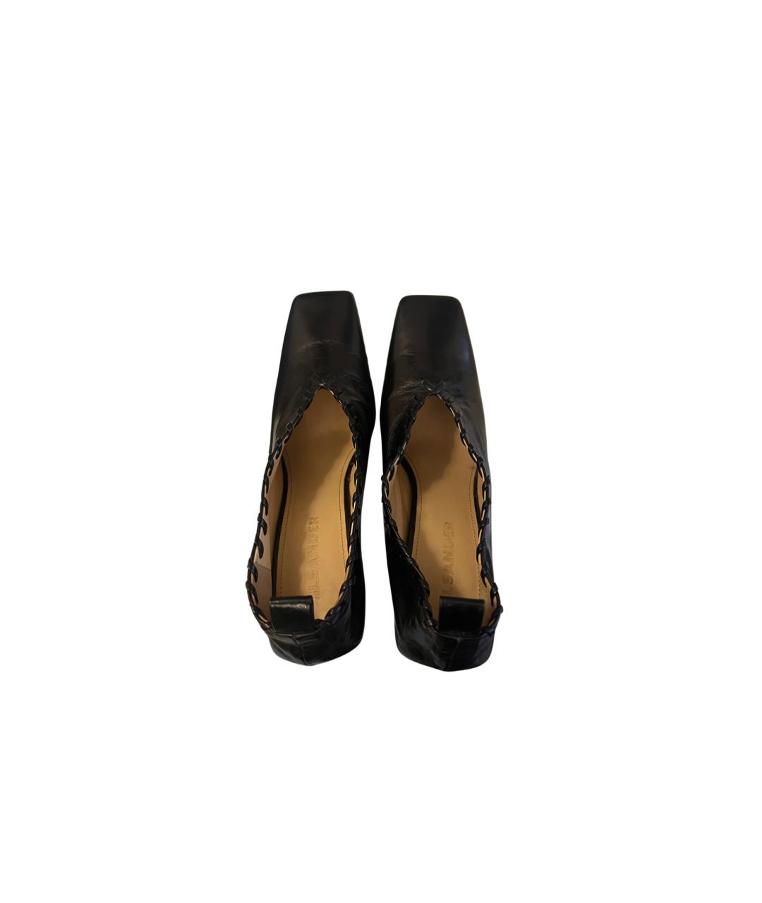 JIL SANDER Черные кожаные туфли, фото 3
