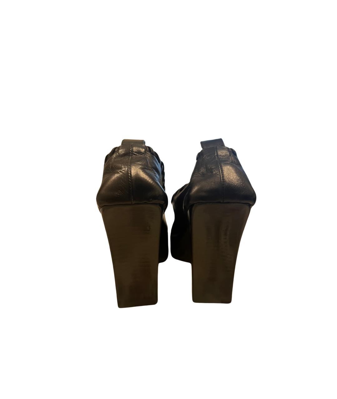 JIL SANDER Черные кожаные туфли, фото 4