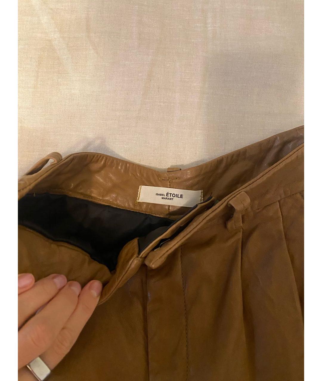 ISABEL MARANT ETOILE Горчичные кожаные шорты, фото 2