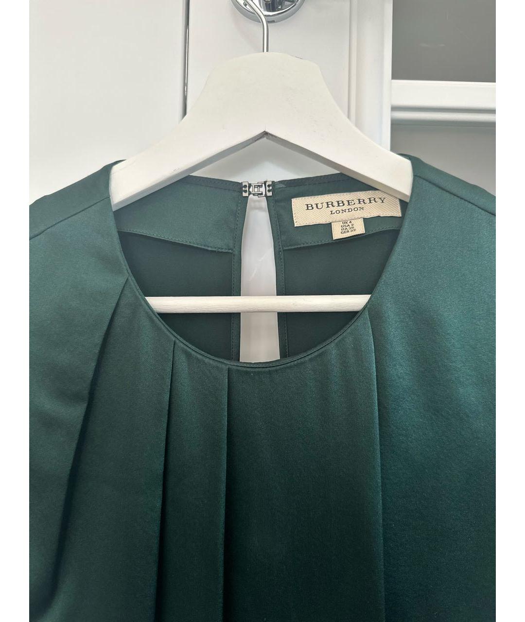 BURBERRY Зеленая шелковая блузы, фото 3