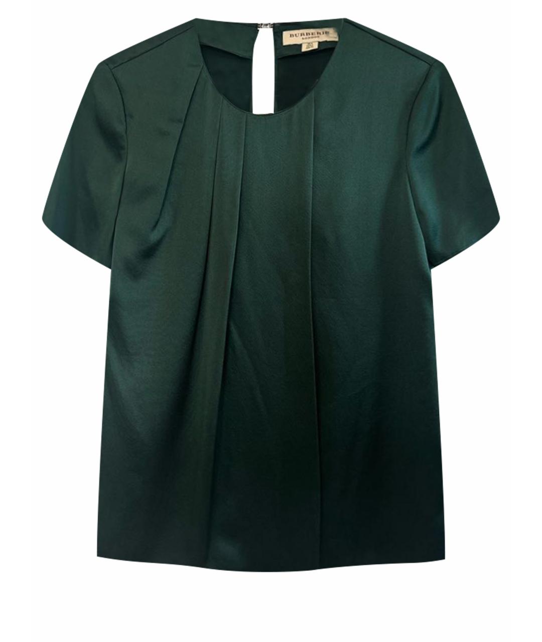 BURBERRY Зеленая шелковая блузы, фото 1