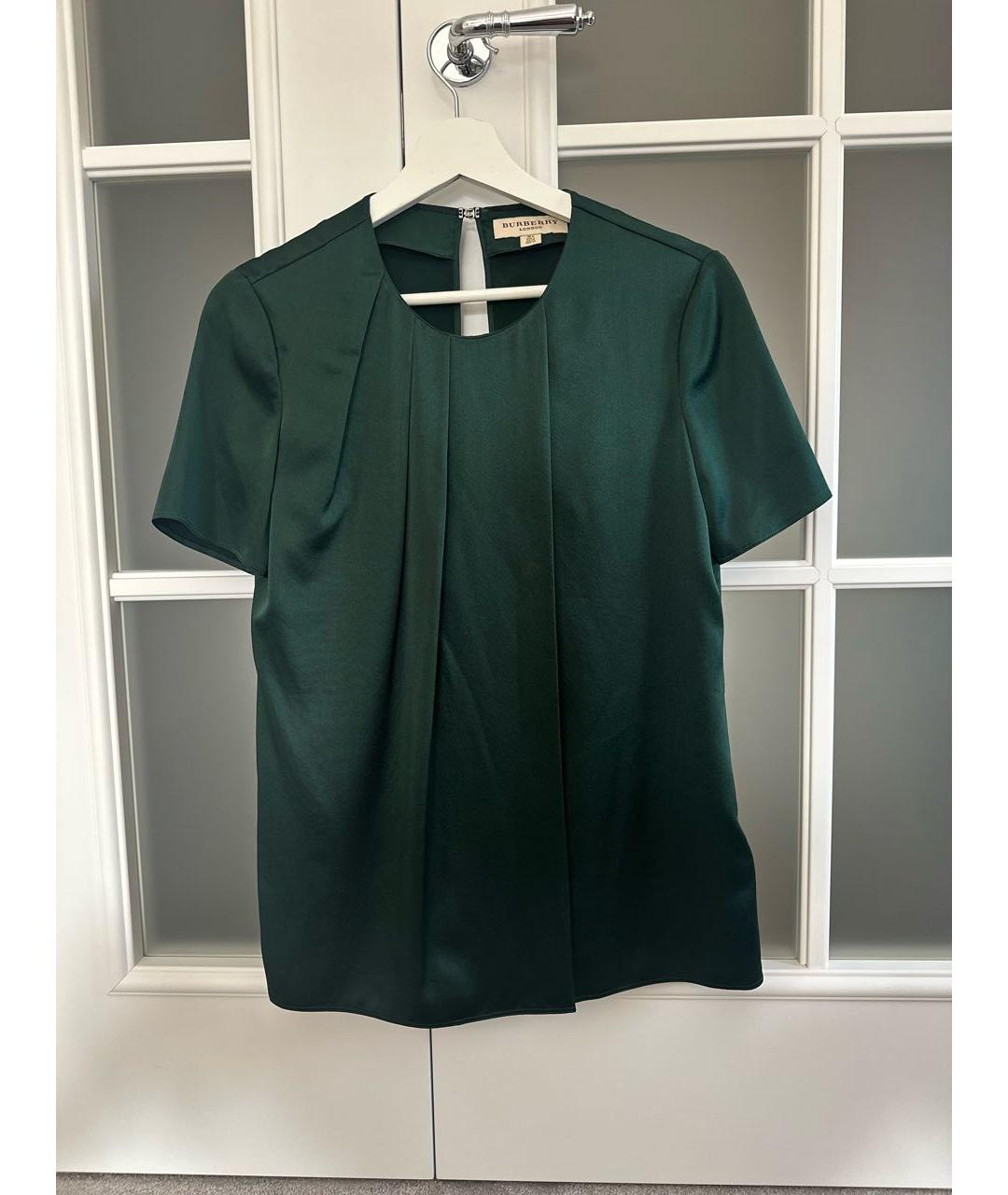 BURBERRY Зеленая шелковая блузы, фото 5