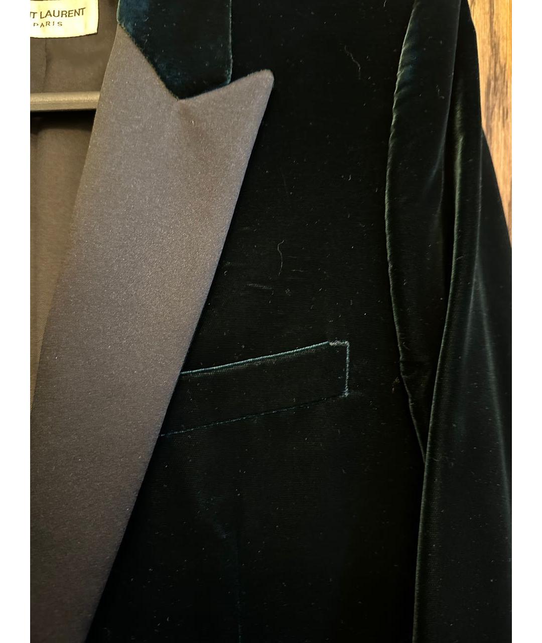 SAINT LAURENT Зеленый бархатный жакет/пиджак, фото 6