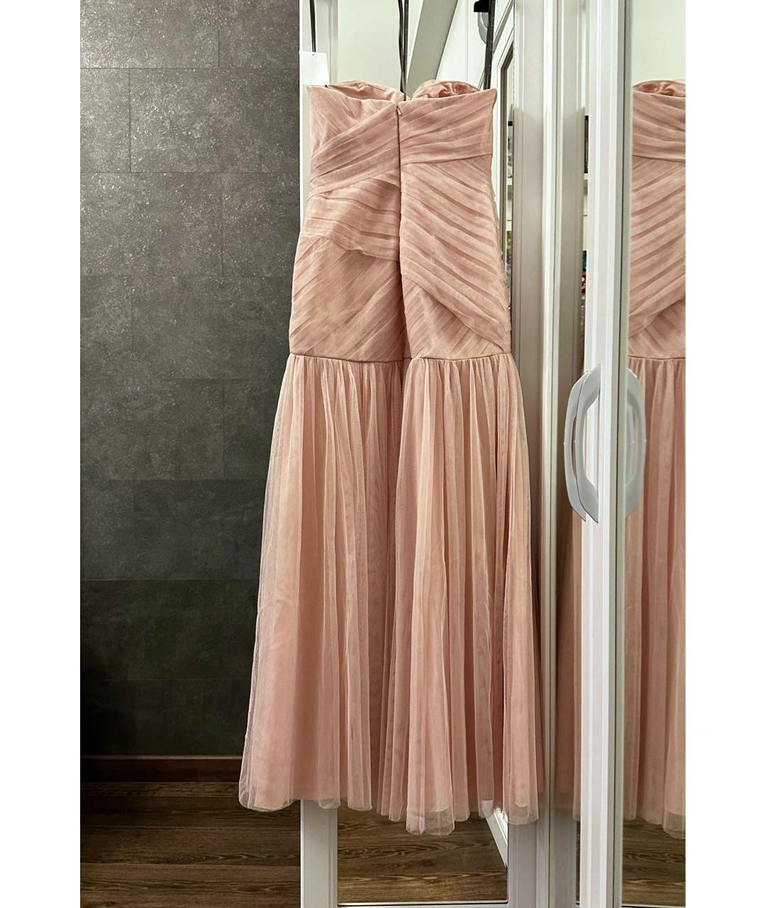 VERA WANG Розовое полиэстеровое вечернее платье, фото 2
