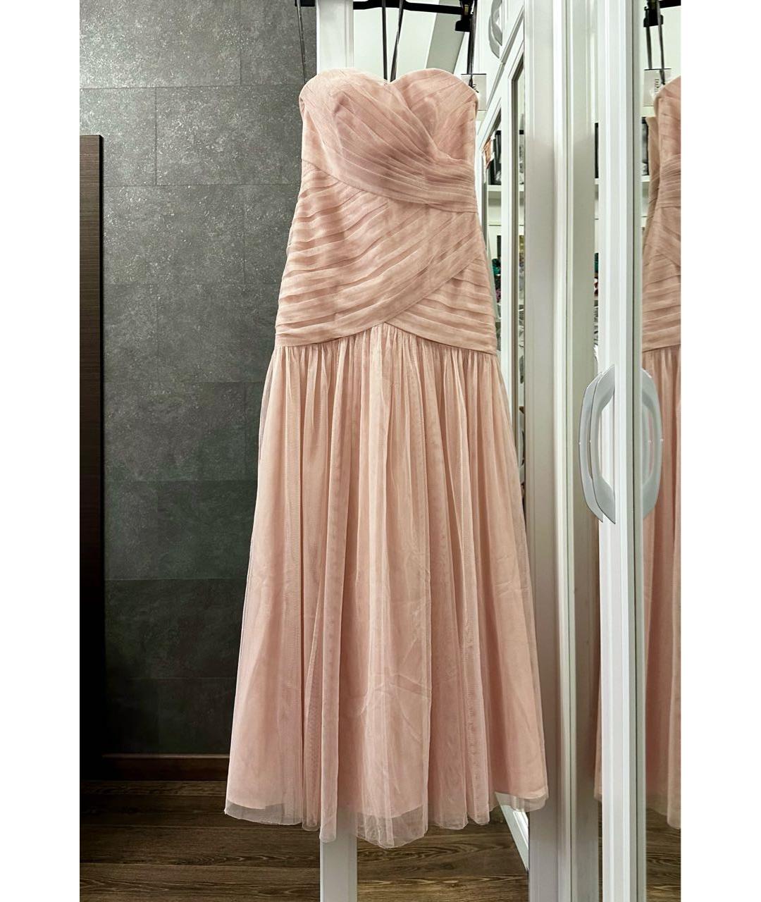 VERA WANG Розовое полиэстеровое вечернее платье, фото 9