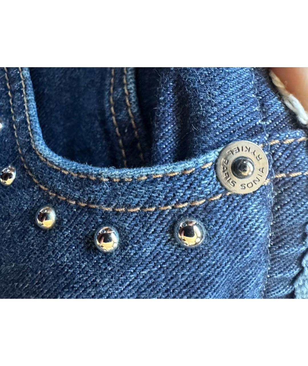 SONIA RYKIEL Синие хлопковые прямые джинсы, фото 6