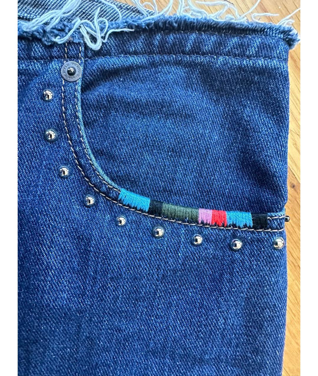 SONIA RYKIEL Синие хлопковые прямые джинсы, фото 4
