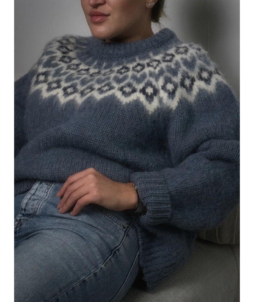 CELINE PRE-OWNED Голубой шерстяной джемпер / свитер, фото 2