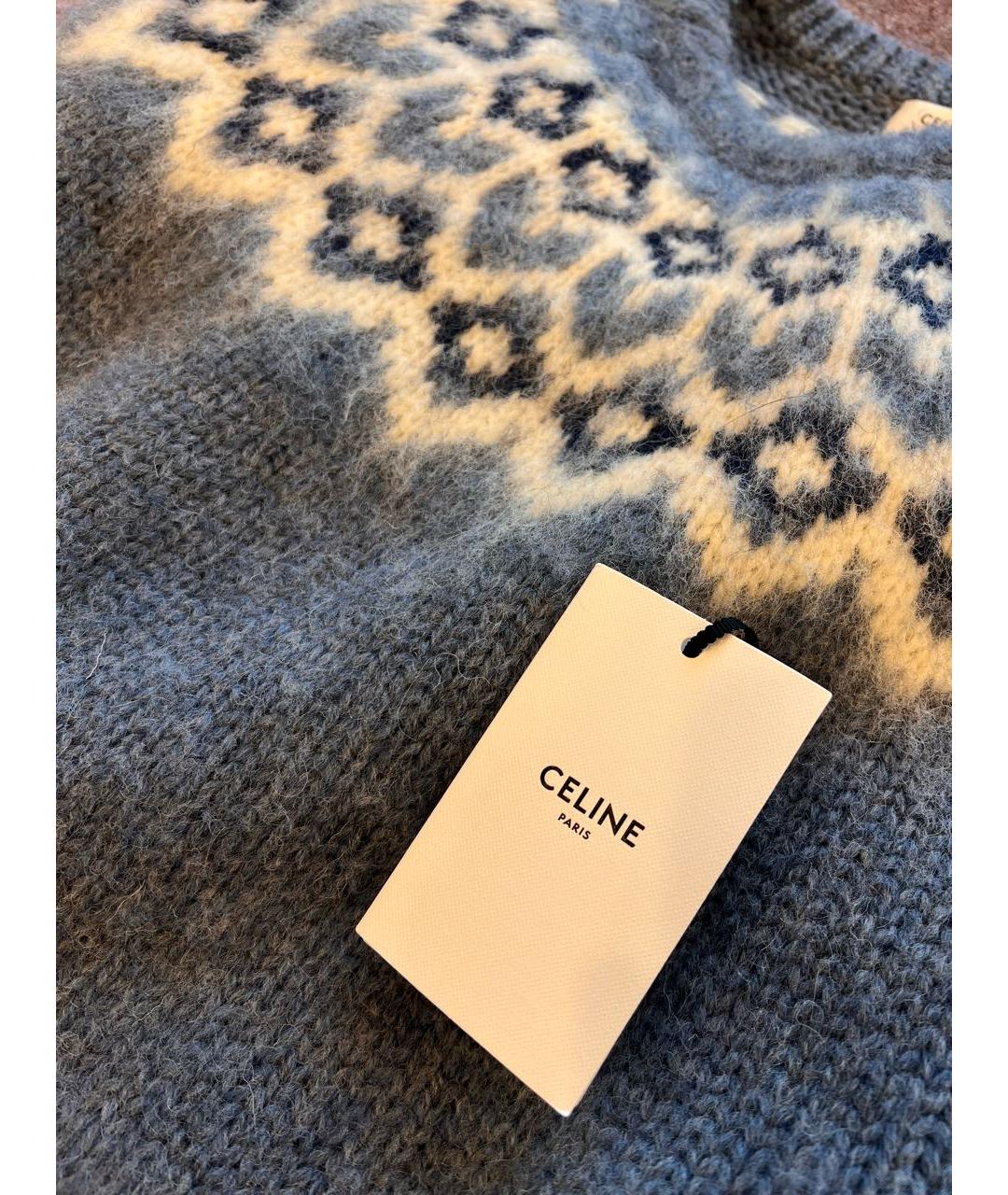 CELINE PRE-OWNED Голубой шерстяной джемпер / свитер, фото 4
