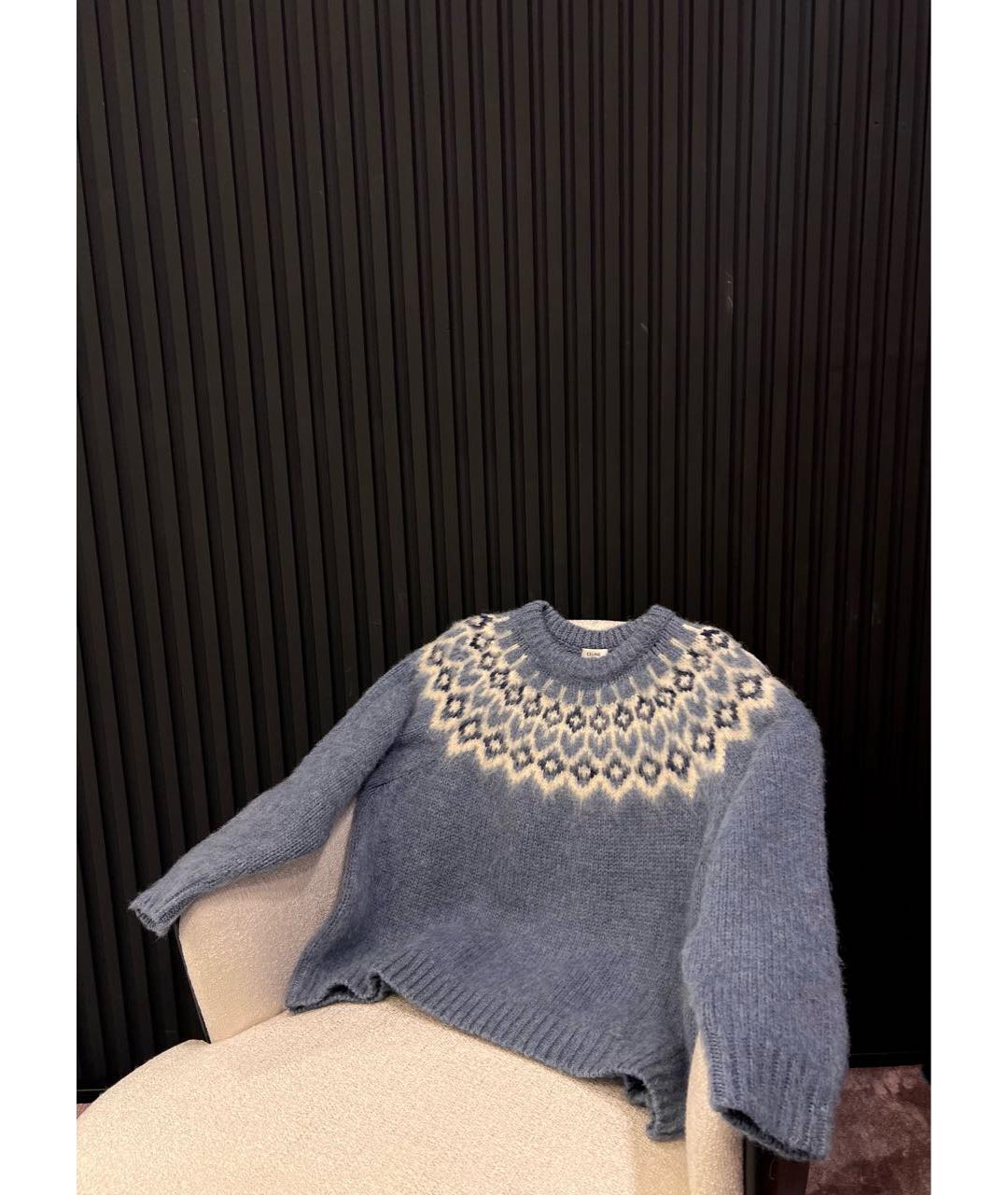 CELINE PRE-OWNED Голубой шерстяной джемпер / свитер, фото 6