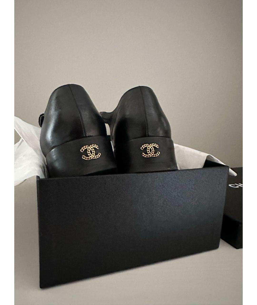 CHANEL Черные кожаные туфли, фото 6