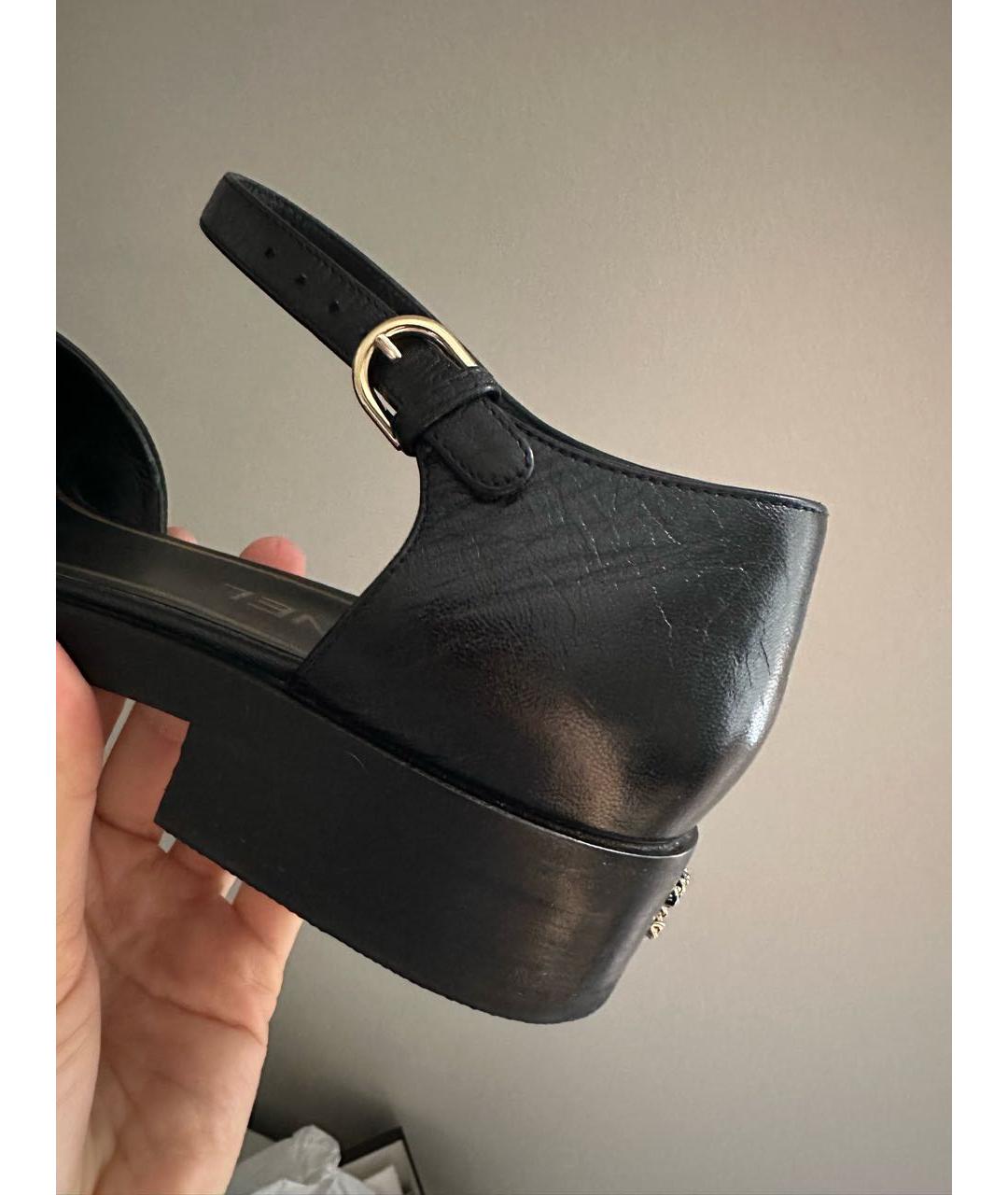 CHANEL Черные кожаные туфли, фото 3