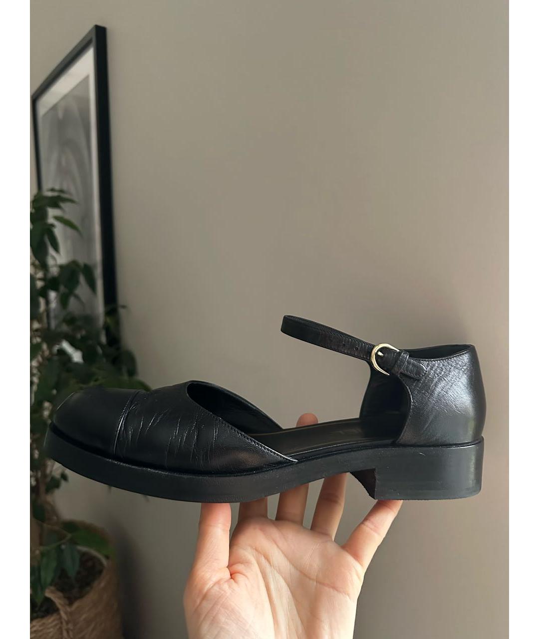 CHANEL Черные кожаные туфли, фото 4