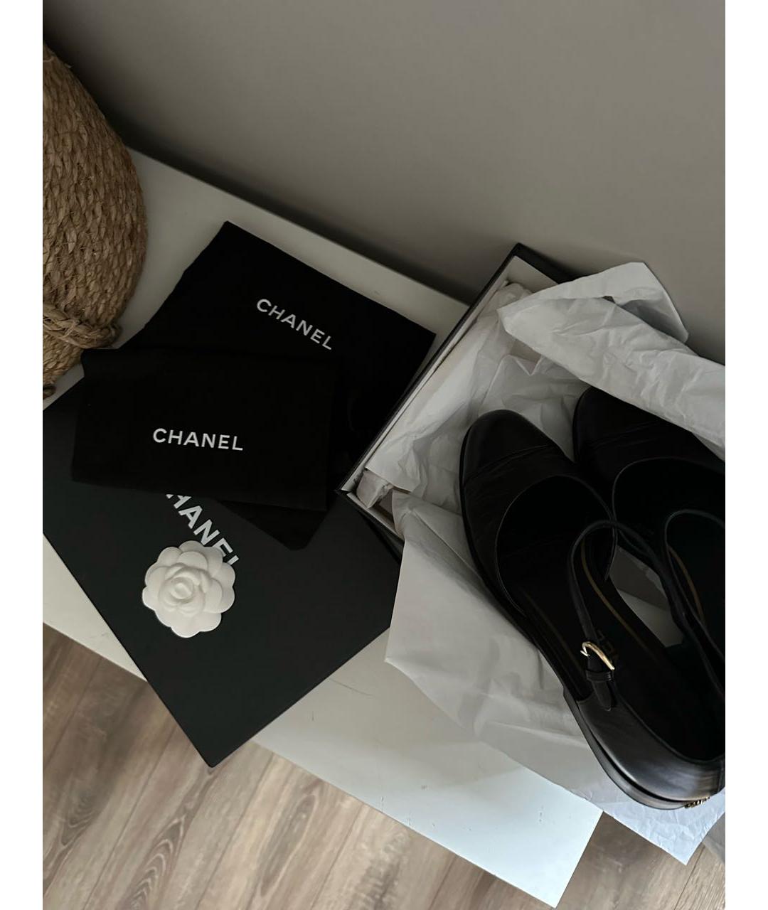 CHANEL Черные кожаные туфли, фото 7