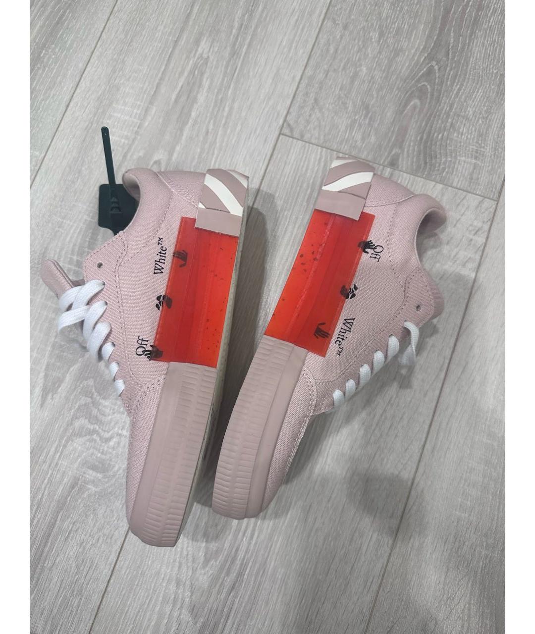 OFF-WHITE Розовые текстильные кеды, фото 4