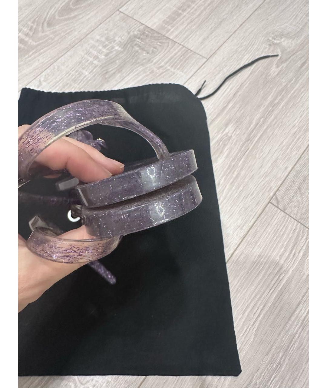 CHANEL PRE-OWNED Фиолетовые резиновые сандалии, фото 4