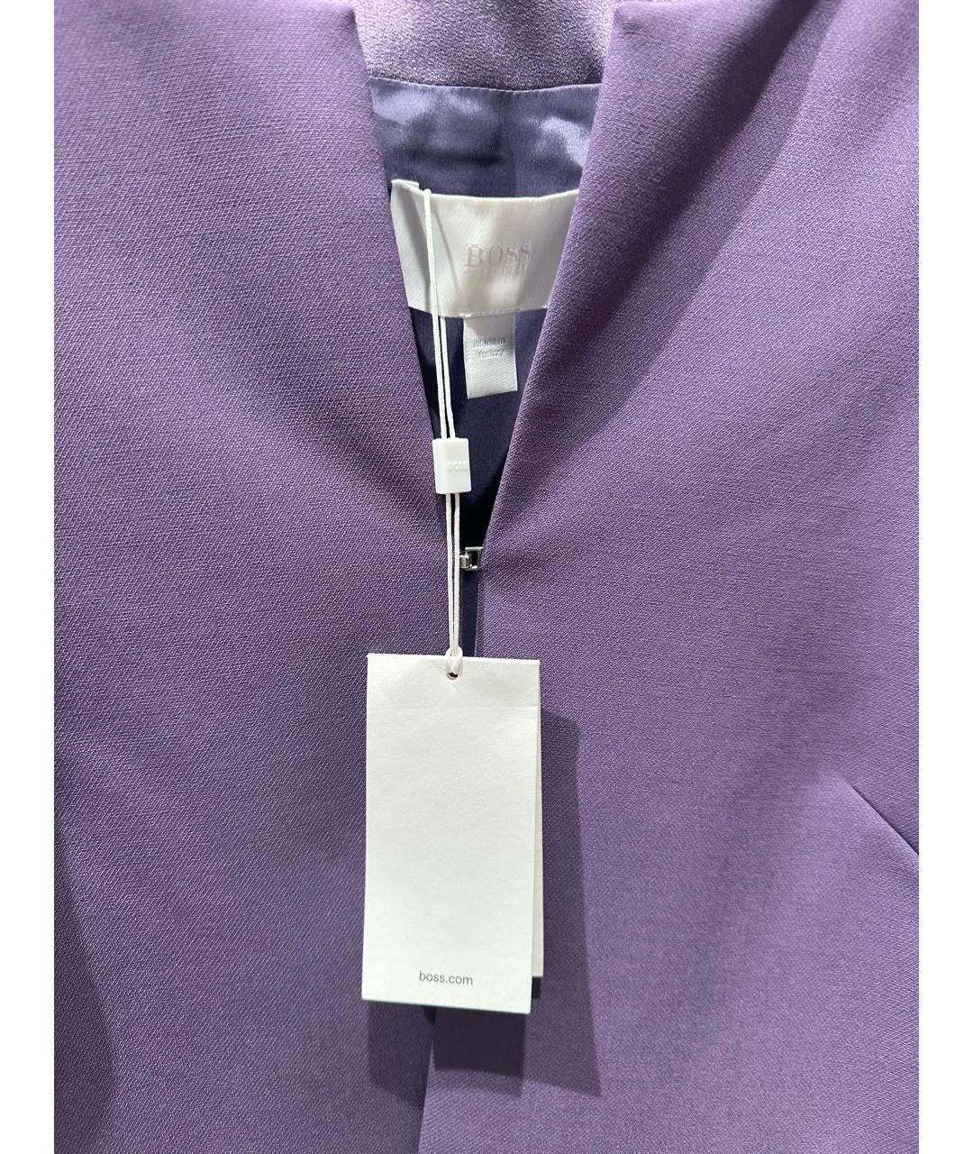 HUGO BOSS Фиолетовый полиэстеровый жакет/пиджак, фото 3