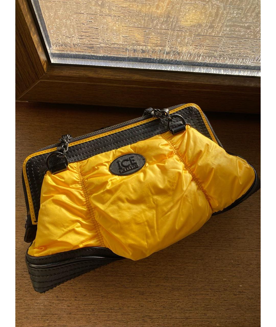 ICEBERG Желтая сумка с короткими ручками, фото 9