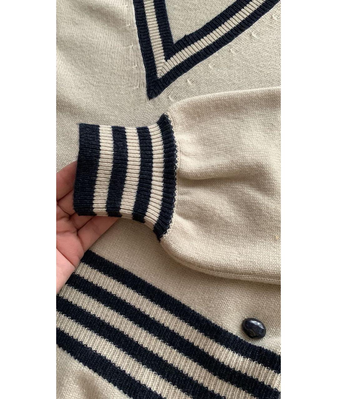 CHANEL PRE-OWNED Бежевый кашемировый джемпер / свитер, фото 2