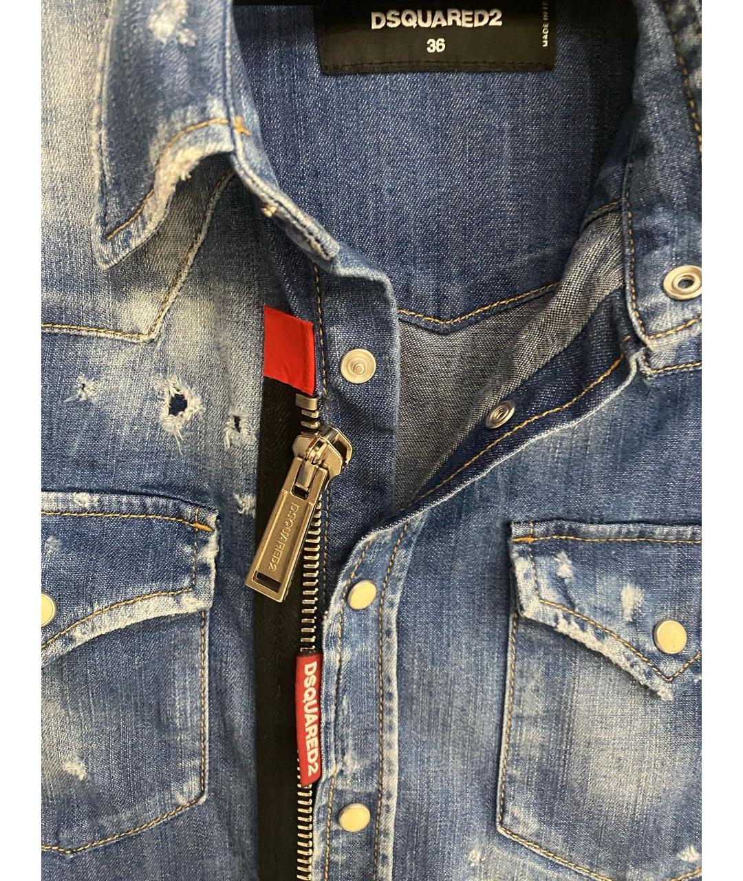 DSQUARED2 Синяя деним рубашка, фото 4