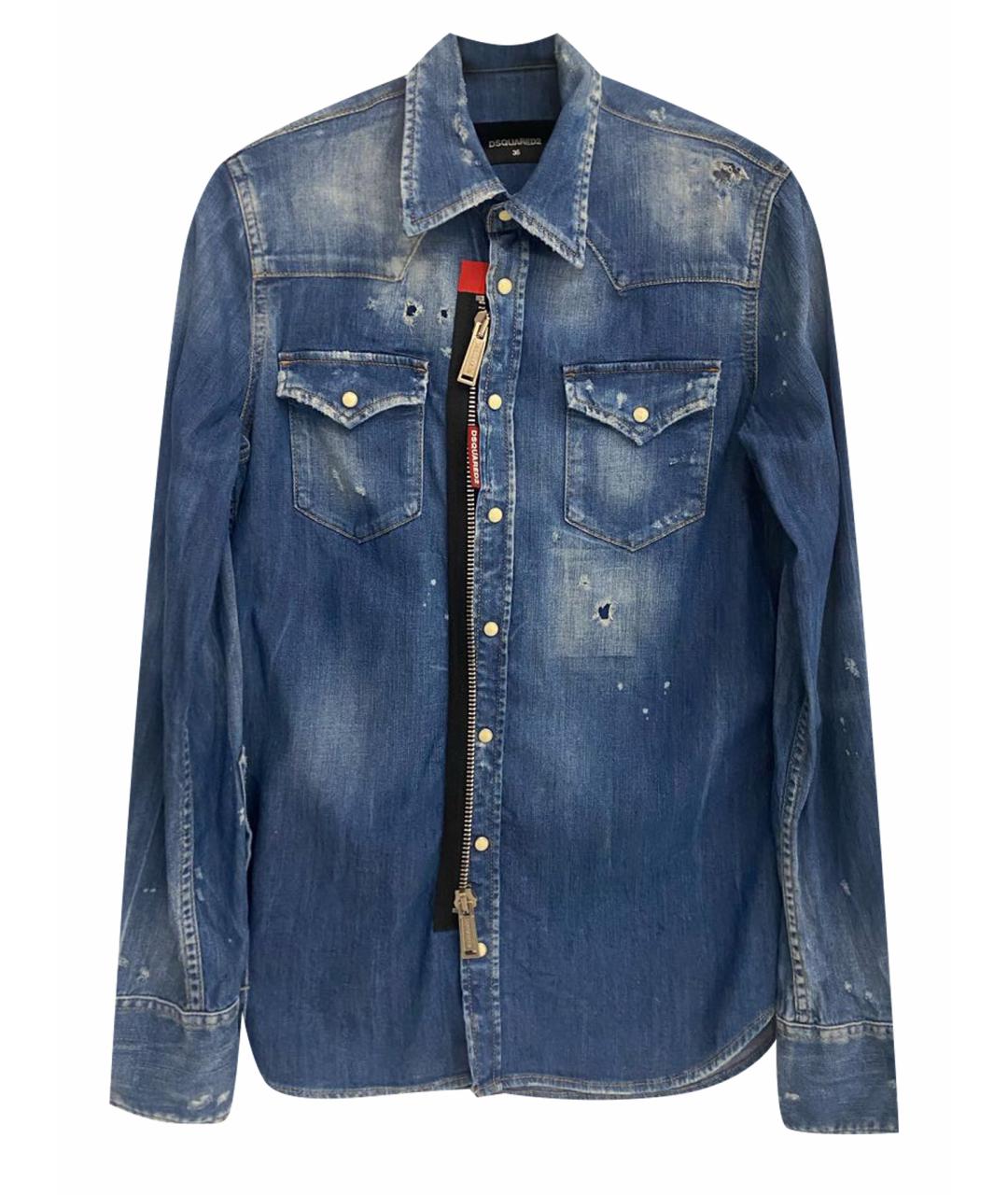 DSQUARED2 Синяя деним рубашка, фото 1