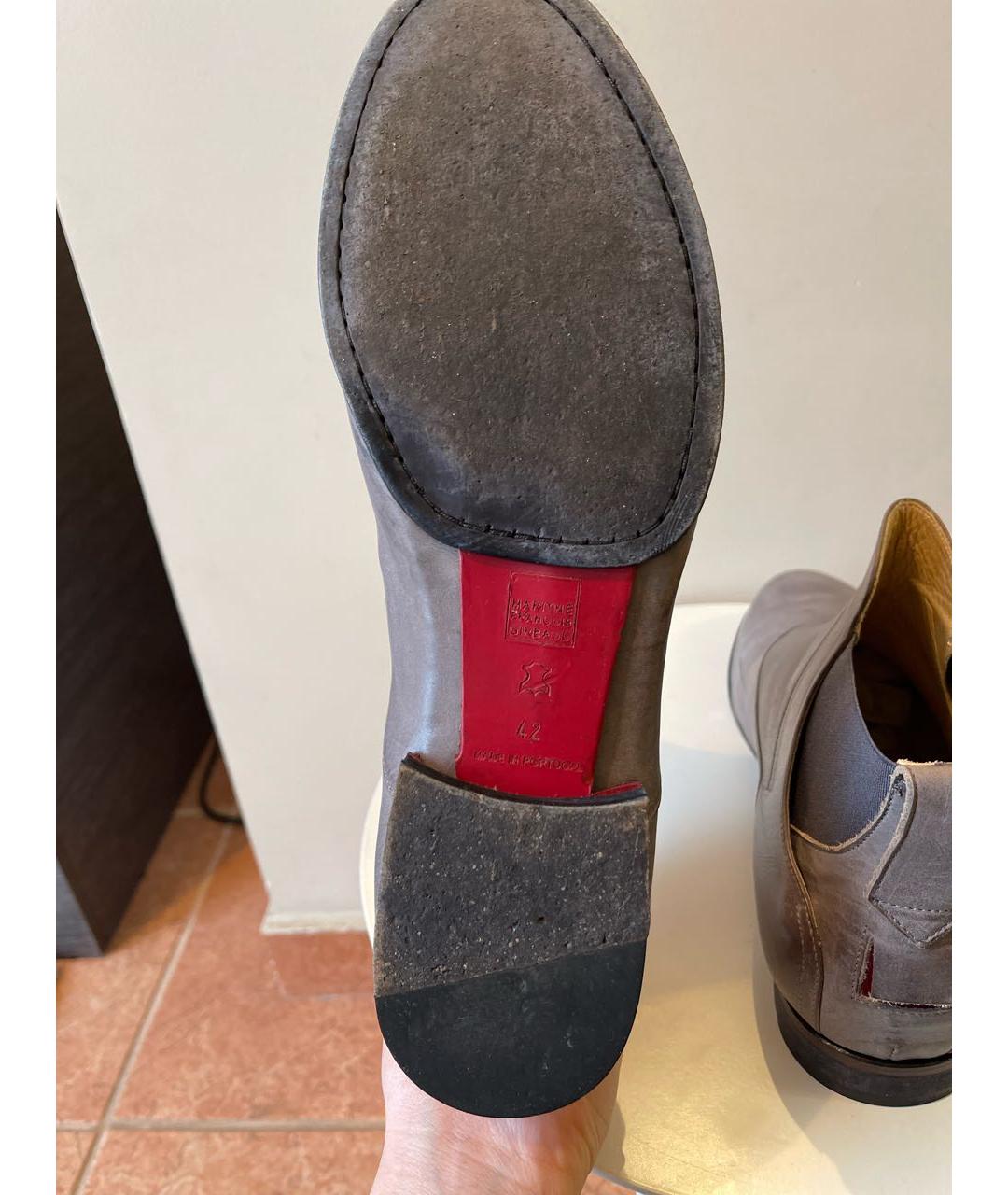 MARITHE FRANCOIS GIRBAUD Серые кожаные низкие ботинки, фото 5