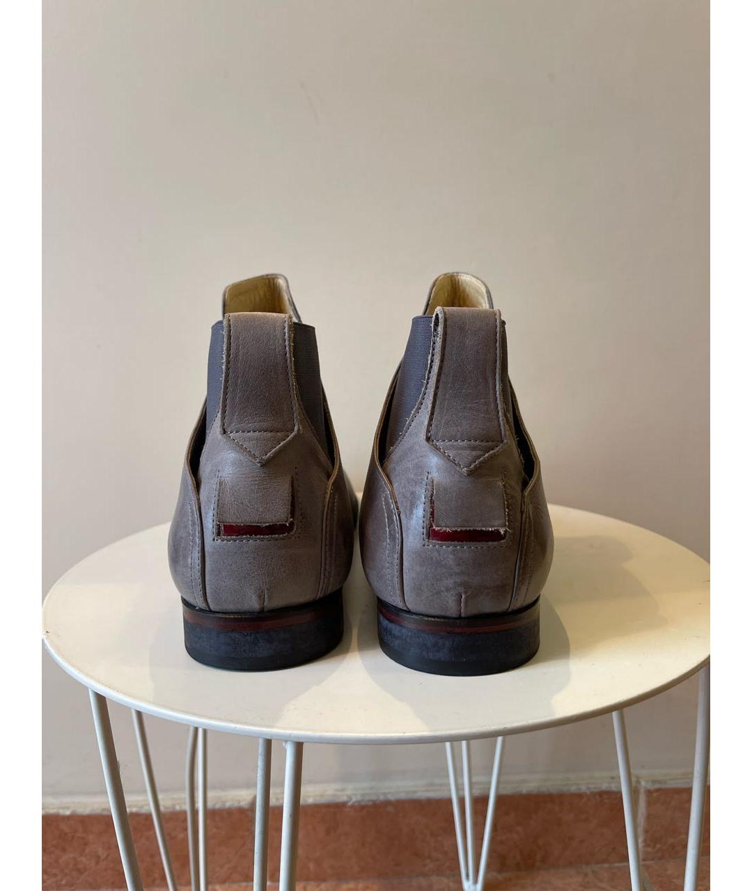 MARITHE FRANCOIS GIRBAUD Серые кожаные низкие ботинки, фото 4