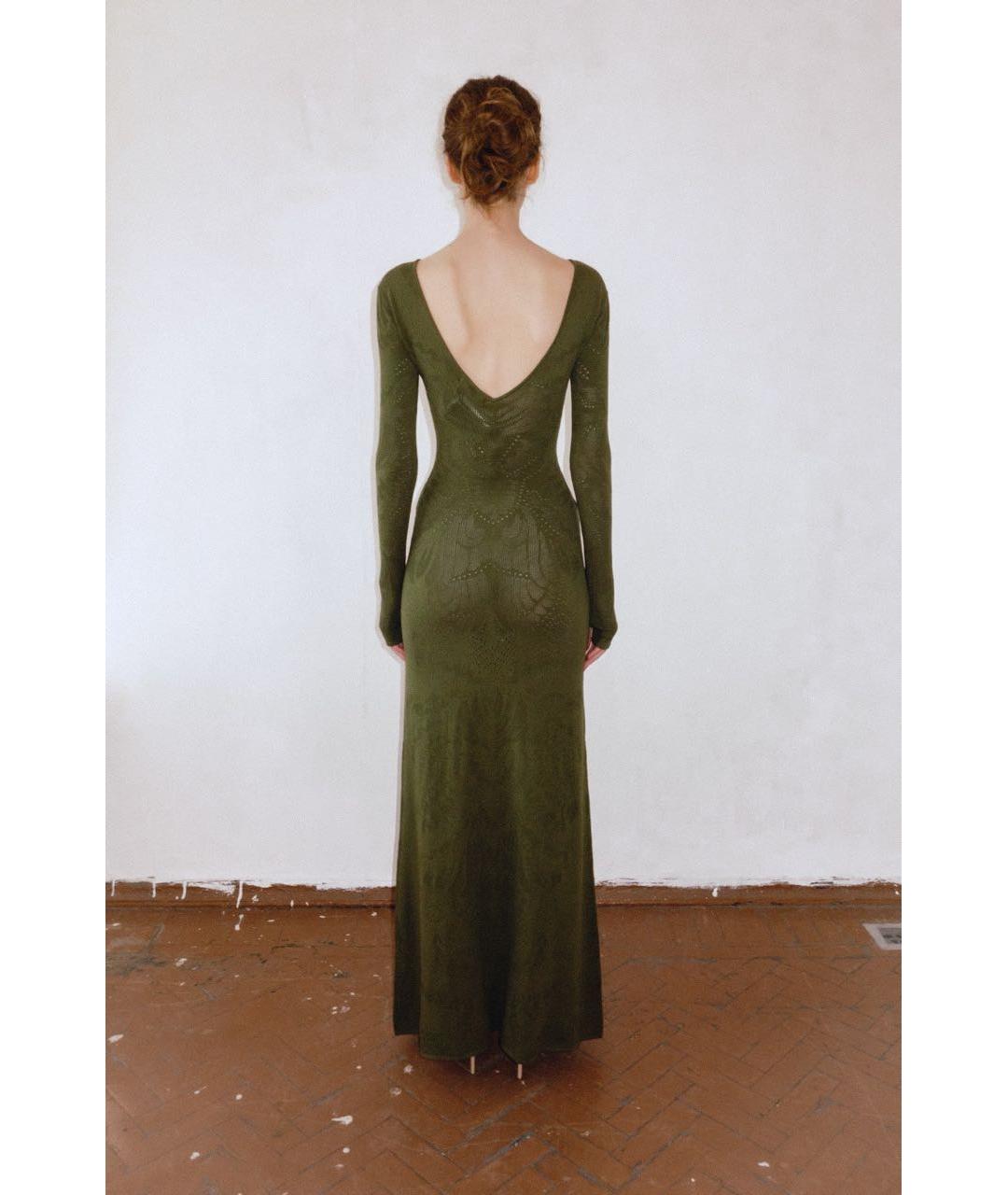 MES DEMOISELLES Зеленые вискозное повседневное платье, фото 3