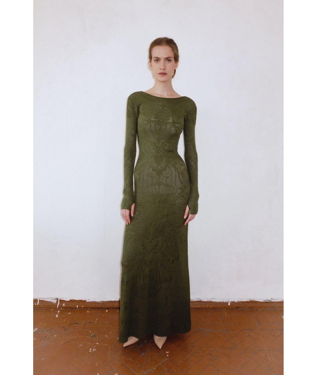 MES DEMOISELLES Зеленые вискозное повседневное платье, фото 5
