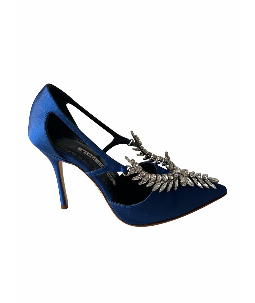 MANOLO BLAHNIK Синие кожаные туфли, фото 1