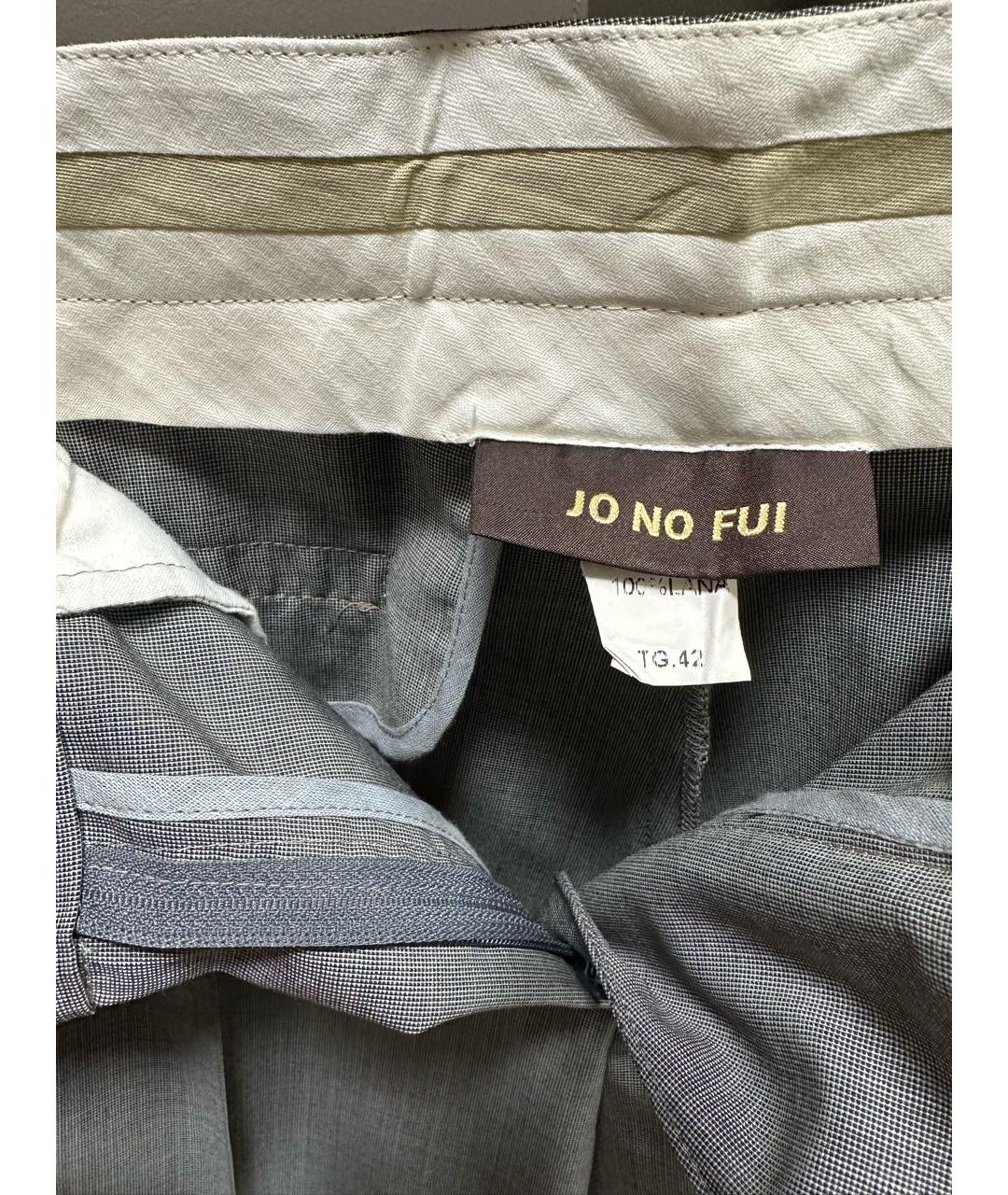 JO NO FUI Серые шерстяные брюки широкие, фото 3