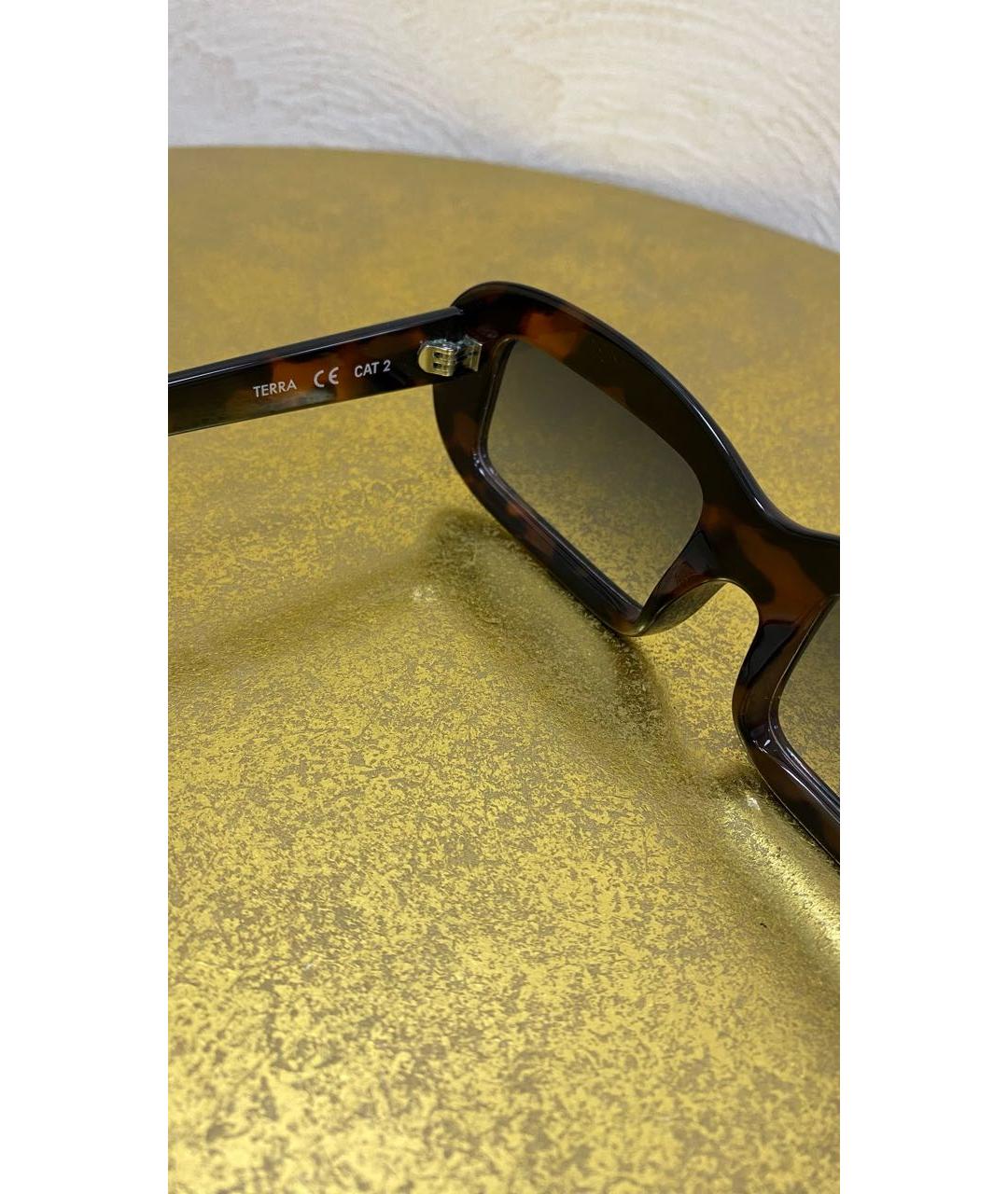 CULT GAIA Коричневые пластиковые солнцезащитные очки, фото 6