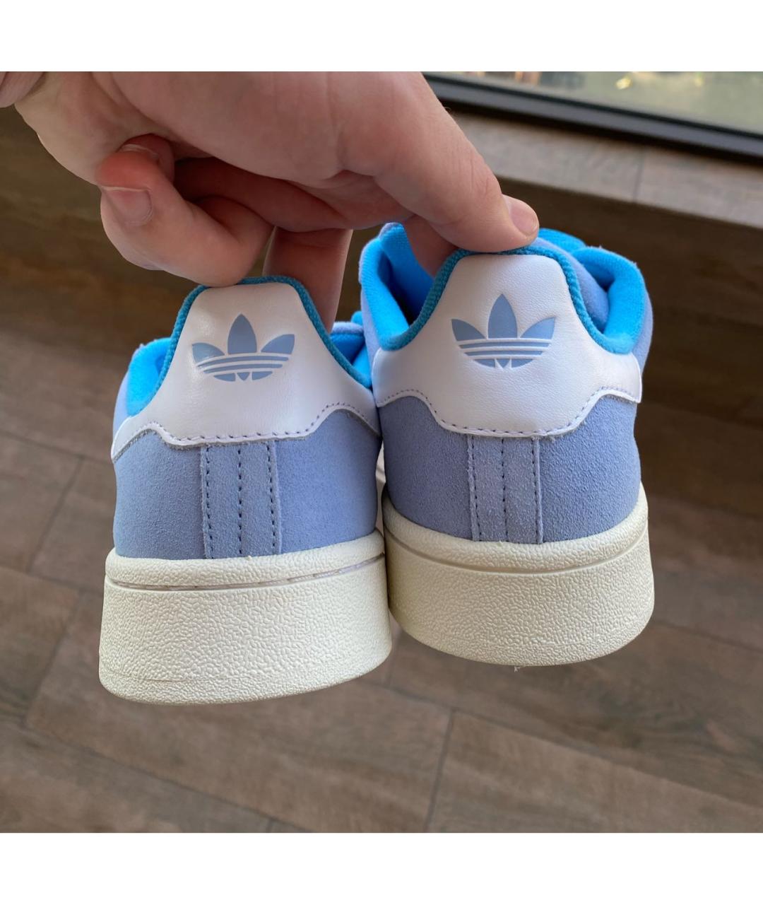 ADIDAS Голубые замшевые кеды, фото 4