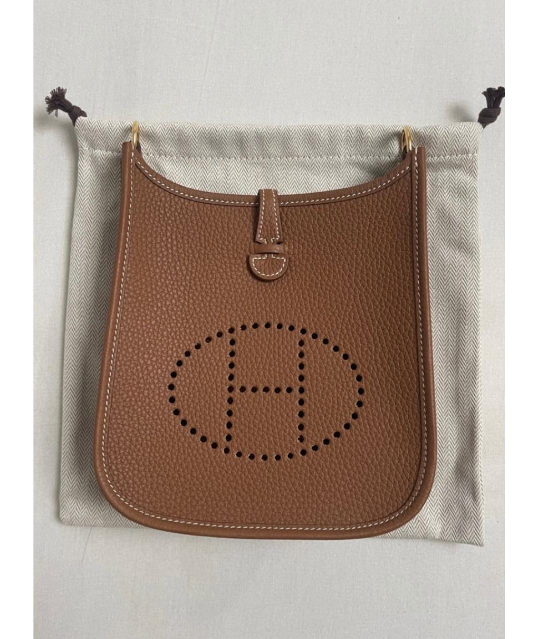 HERMES Коричневая кожаная сумка через плечо, фото 2
