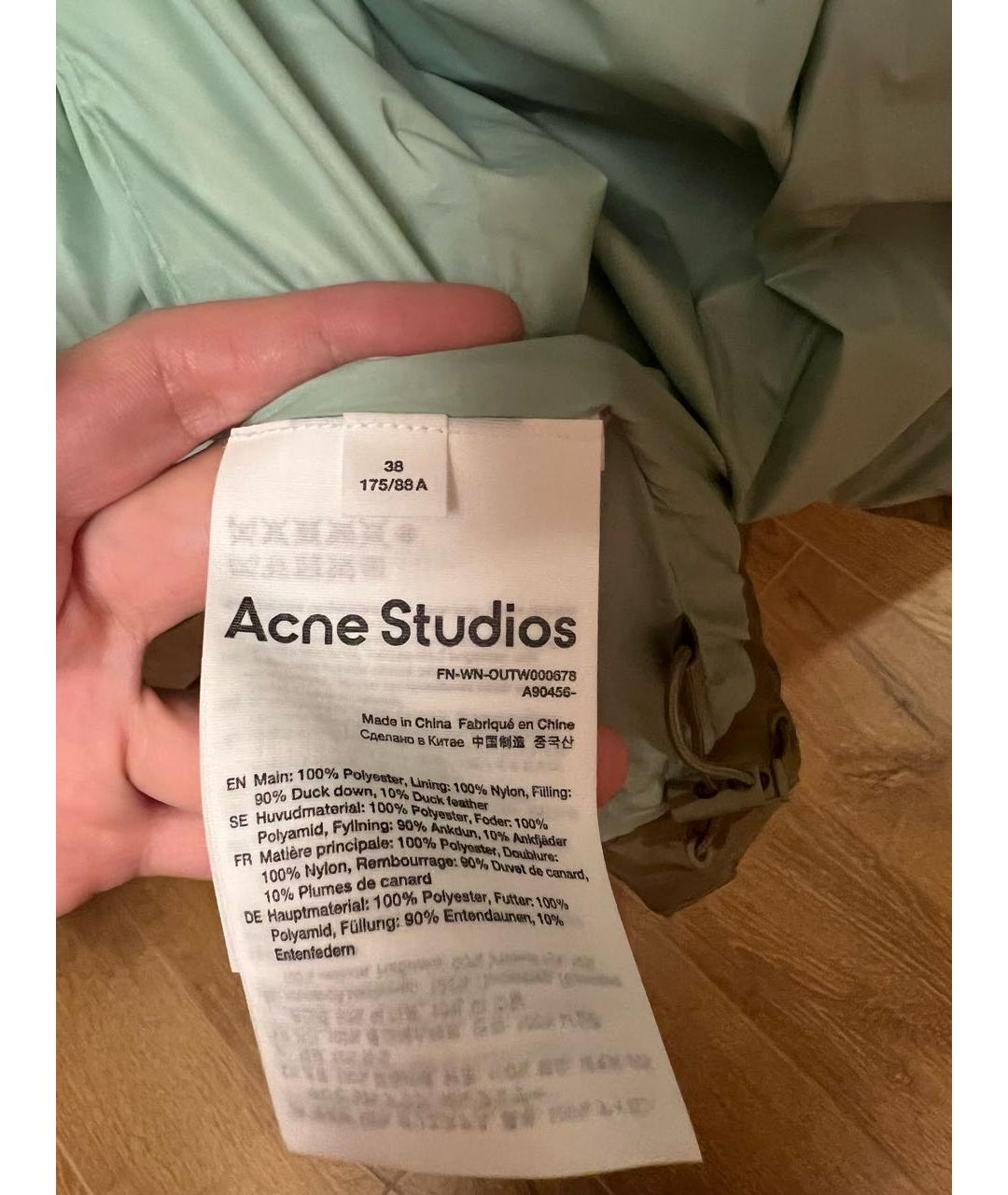 ACNE STUDIOS Бежевый полиэстеровый пуховик, фото 4