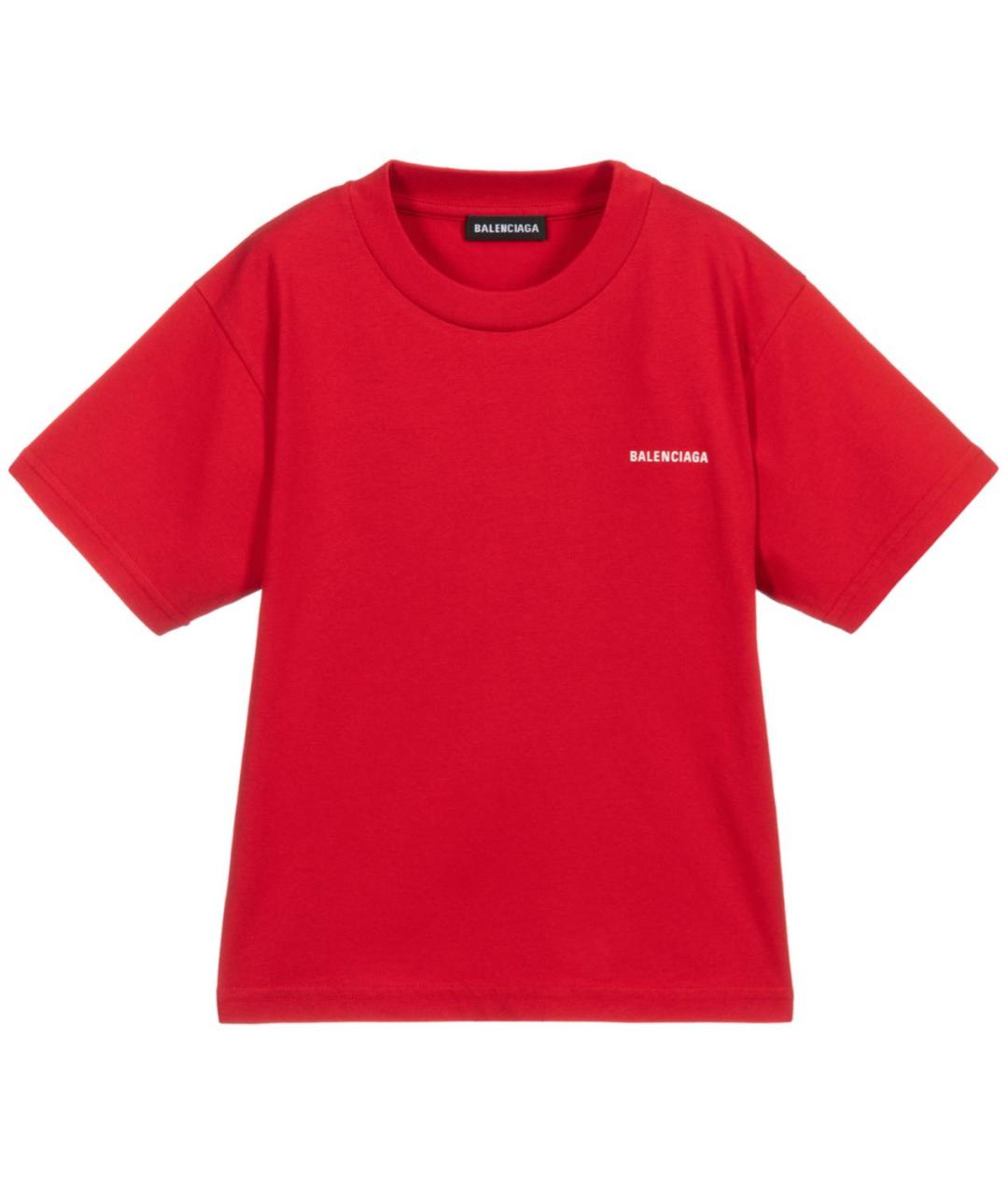BALENCIAGA KIDS Красная хлопковая детская футболка, фото 1