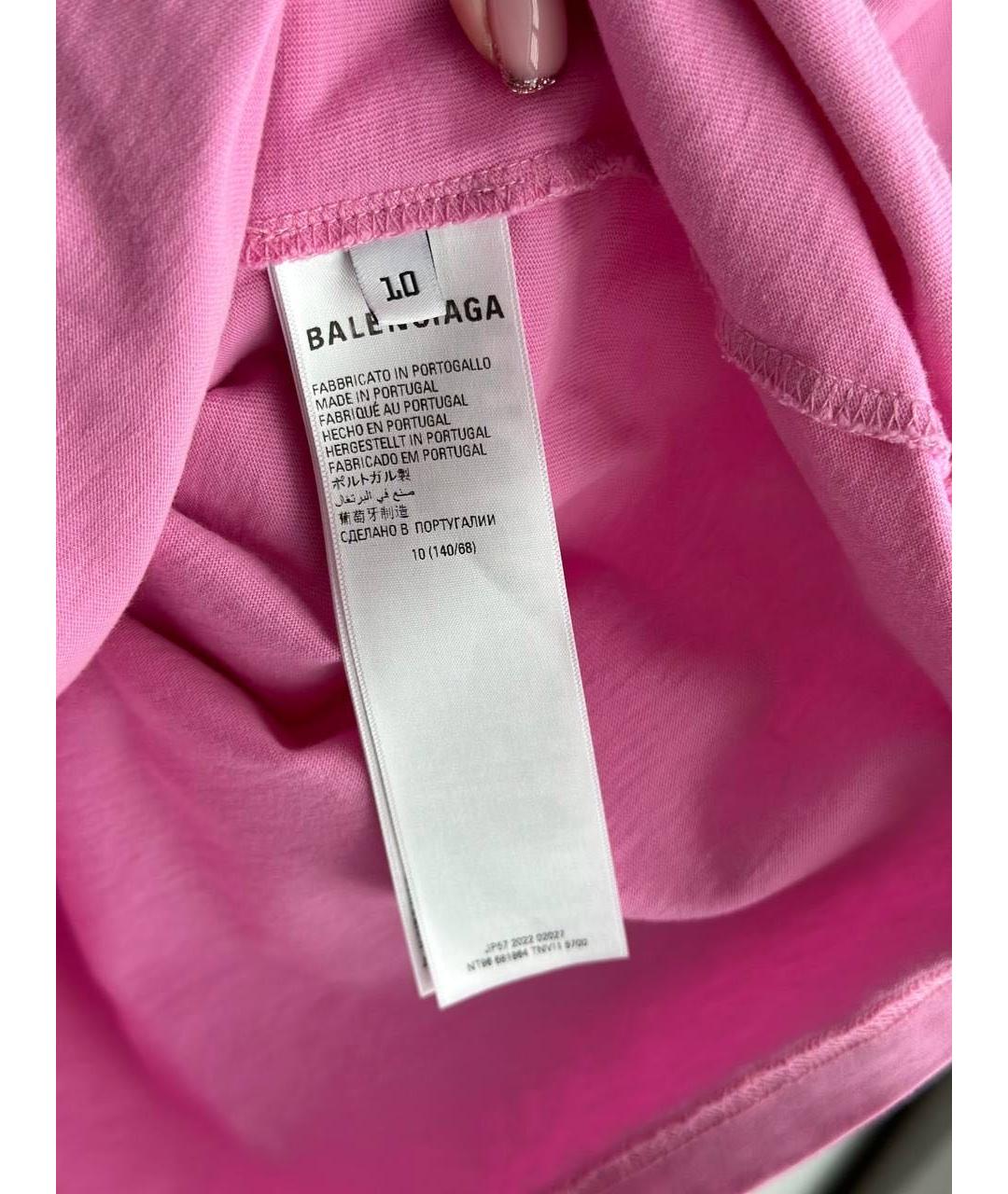 BALENCIAGA Розовый хлопковый детская футболка / топ, фото 4