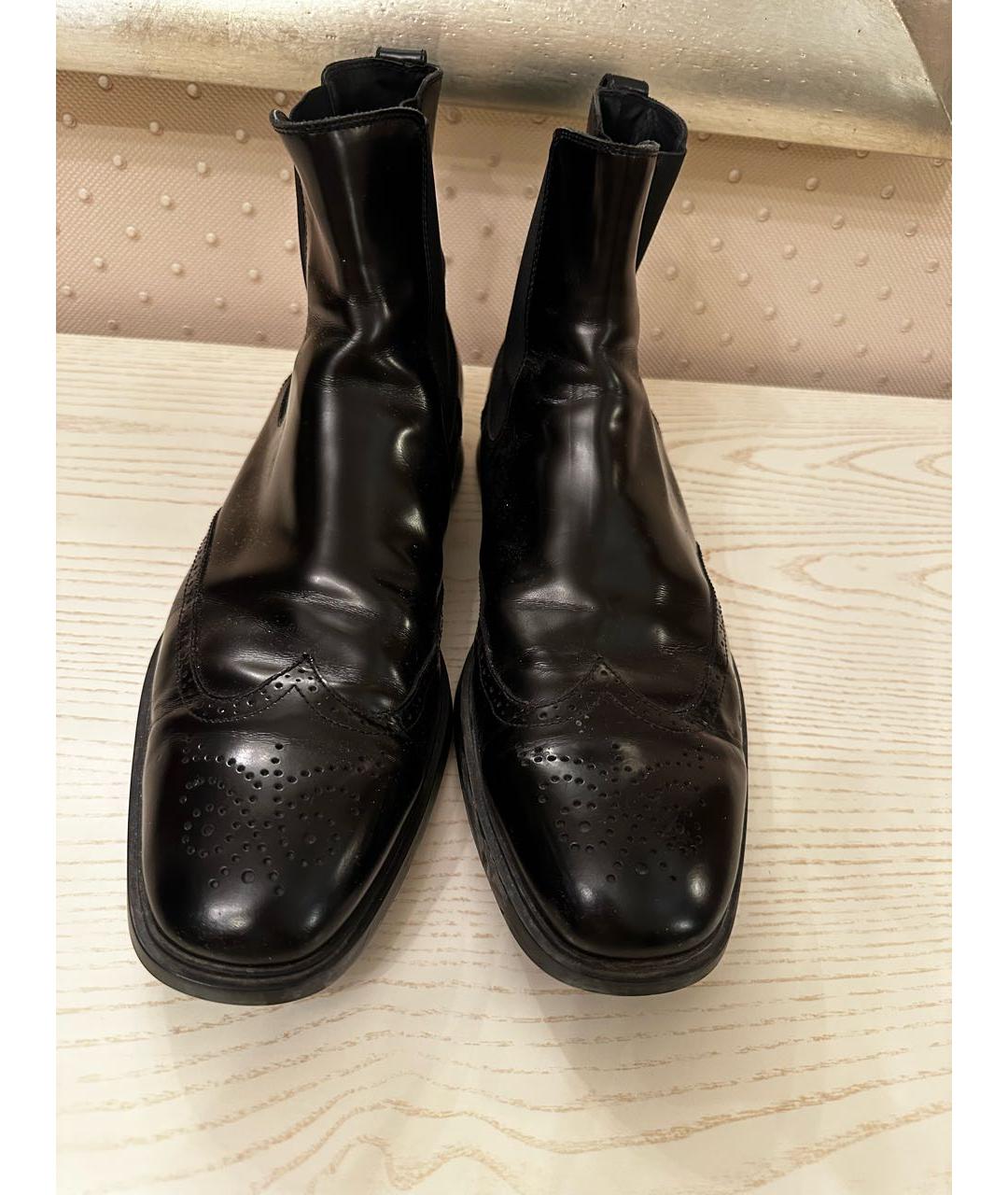 TOD'S Черные кожаные высокие ботинки, фото 2
