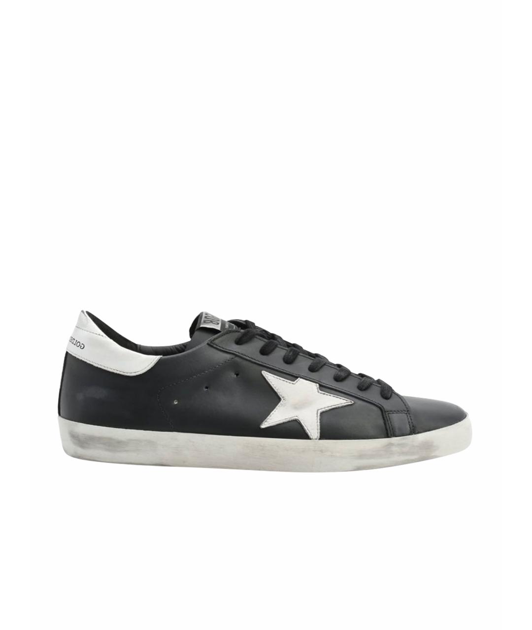 GOLDEN GOOSE DELUXE BRAND Черные кожаные низкие кроссовки / кеды, фото 1