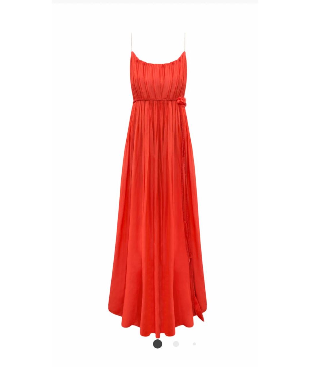 LANVIN Коралловое вискозное вечернее платье, фото 8